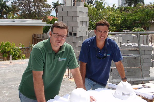 Abascal Group principals on a construction jobsite in South Miami.