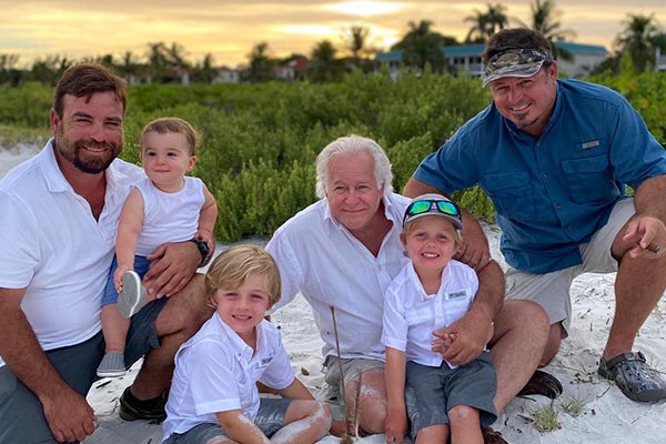 Ignacio Abascal, Sr. with his two sons and grandchildren.