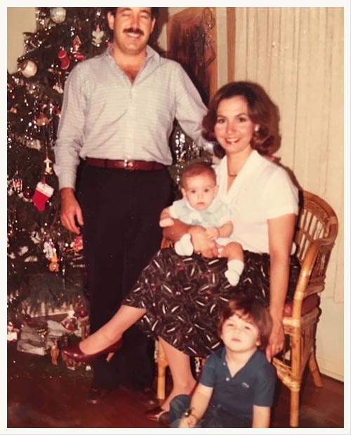 Ignacio and Alejandro with their parents in the early 1980s.